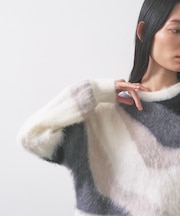 インターシャシャギーニット