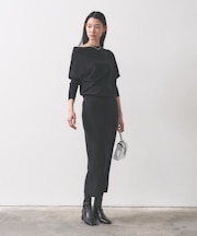 ドレープオフショルニットワンピース