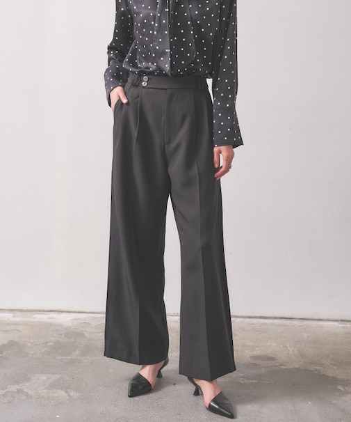 【オケージョン/セットアップ可能】ダブルクロスサイドボックスワイドパンツ