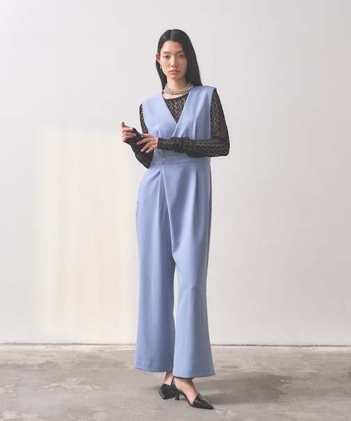 【オケージョン／セットアップ対応】ダブルクロスサロペット