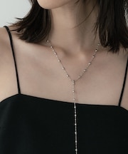 ラインロングネックレス