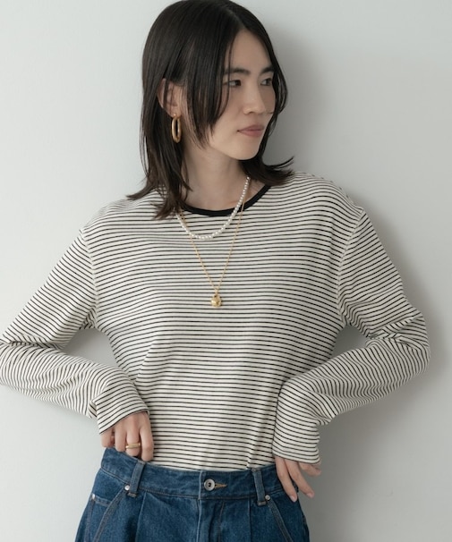 ボーダーカットソー