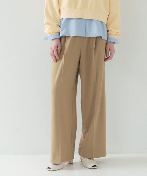 Comfy SET UP｜イージーストレートワイドパンツ【セットアップ対応／通勤／カセット服】