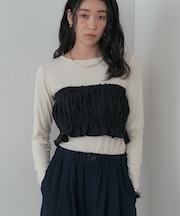 シャーリングチューブトップ