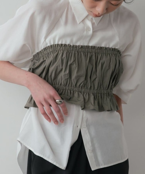 シャーリングチューブトップ