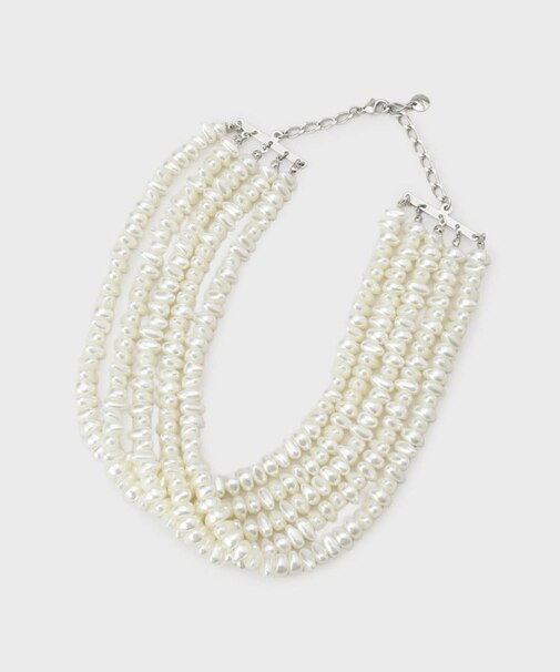 カジュアルパール調ネックレス