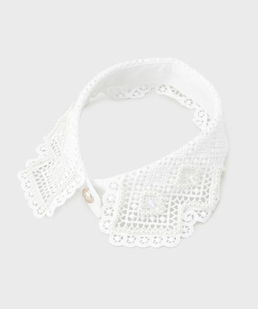 レースアクセント付け襟