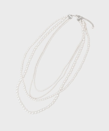 マルチストリングパール調ネックレス