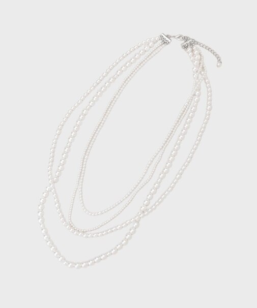 マルチストリングパール調ネックレス