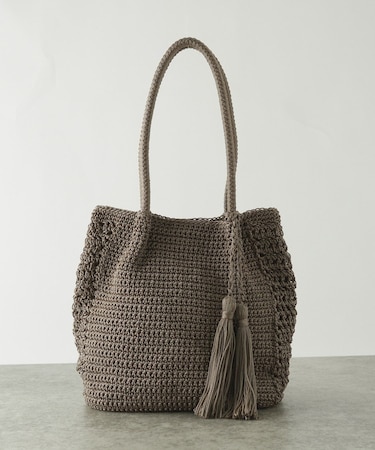 コード編みタッセルトート