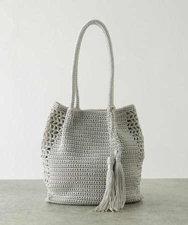 コード編みタッセルトート