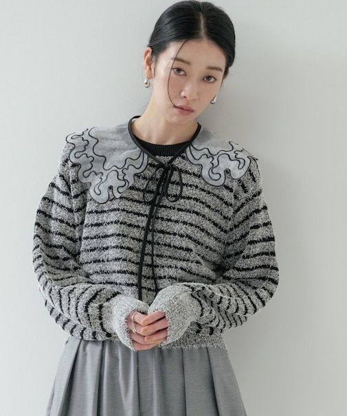 ファンシーヤーンボーダーニット