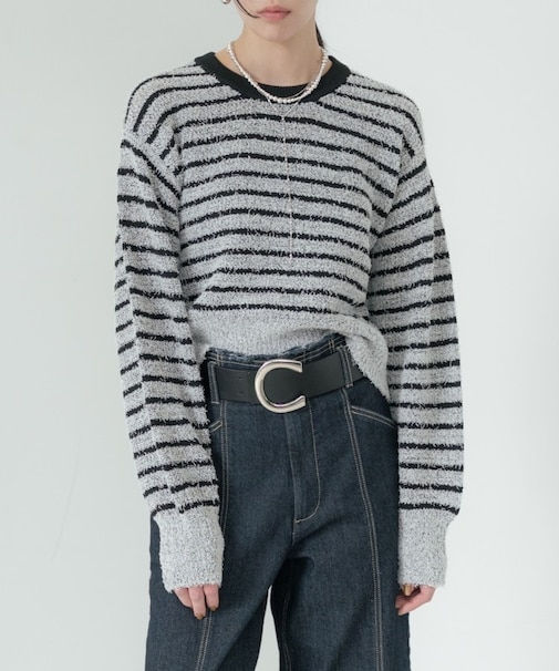 ファンシーヤーンボーダーニット