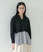 ペプラムドッキングニット