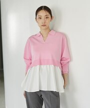 ペプラムドッキングニット