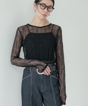 【2WAY】スリットレースプルオーバー