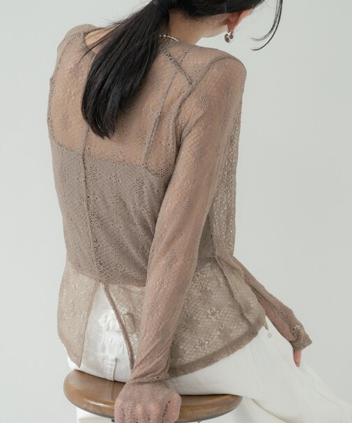 【2WAY】スリットレースプルオーバー