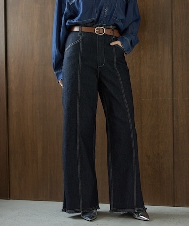 ハイウエストカットオフデニム