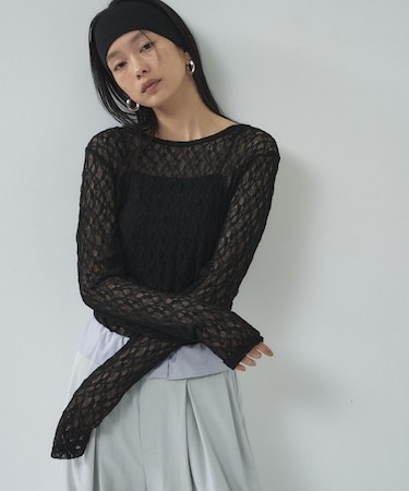 【一部店舗限定】バックオープンレースカットソー