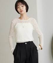 【一部店舗限定】バックオープンレースカットソー