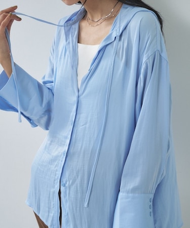 【一部店舗限定】シアーフードオーバーシャツ