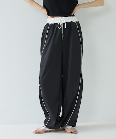 【一部店舗限定】パイピング裏毛ワイドパンツ