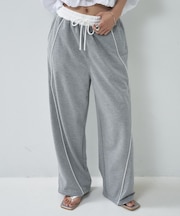 【一部店舗限定】パイピング裏毛ワイドパンツ