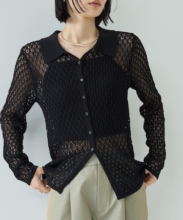 リネンライククロシェポロニット