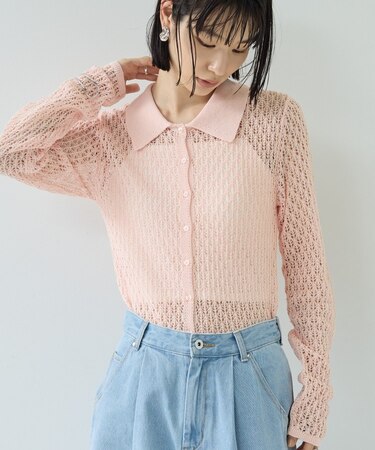 リネンライククロシェポロニット