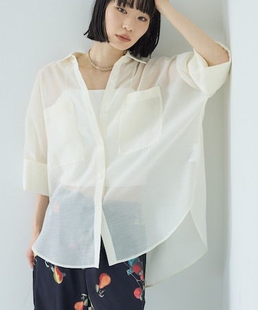 シアーコクーンブラウス