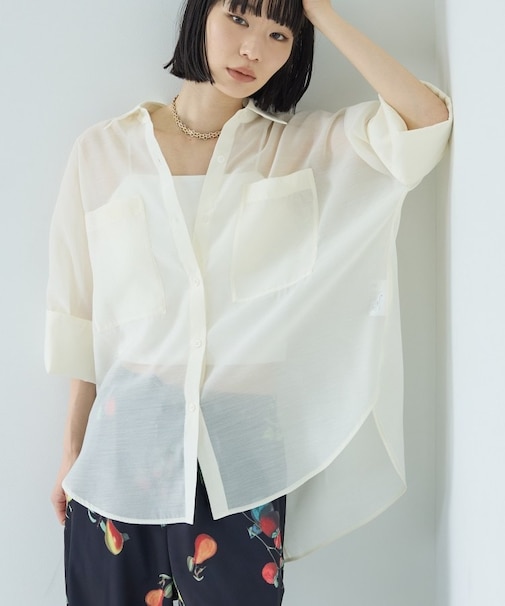 シアーコクーンブラウス