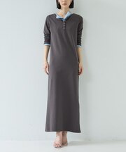 【一部店舗限定】バイカラーヘンリーネックワンピース