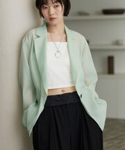 【接触冷感】シアーシャツジャケット