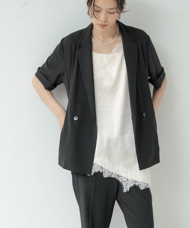 Comfy SET UP｜ハーフスリーブジャケット【セットアップ対応／通勤／接触冷感／UVカット】