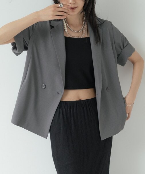 Comfy SET UP｜ハーフスリーブジャケット【セットアップ対応／通勤／接触冷感／UVカット】