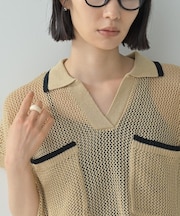 メッシュポロドルマンニット