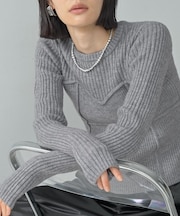 ビスチェドッキング風リブニット