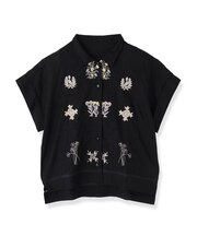 【セットアップ可能】アート刺繍半袖シャツ