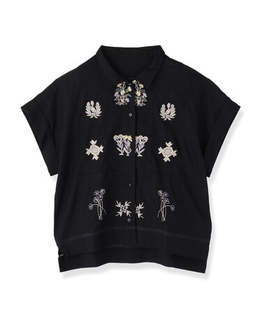 【セットアップ可能】アート刺繍半袖シャツ