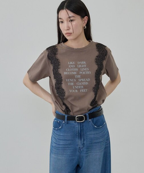 レースステッチドTシャツ