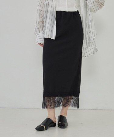 裾レース ストレートスカート