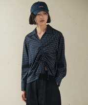 バイアスシャーリングチェックシャツ