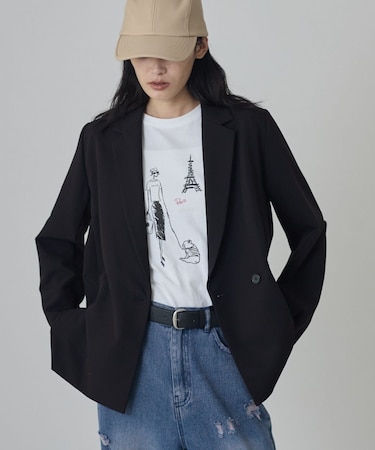 Comfy Set Up|ダブルブレストイージージャケット【セットアップ対応/通勤/カセット服】
