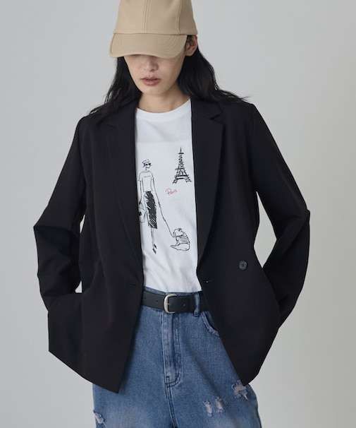 Comfy Set Up|ダブルブレストイージージャケット【セットアップ対応/通勤/カセット服】