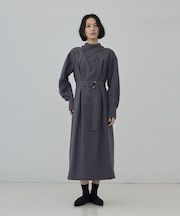 レイヤード風ベルテッドワンピース