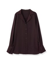 微光沢サテンオープンカラーシャツ【セットアップ可能】