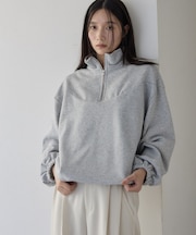 裏毛ハーフジップカットソー