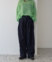 タックワイドスエード調デニム