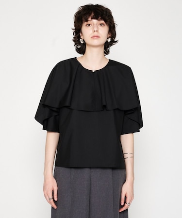 【手洗い可】前後2WAYケープブラウス