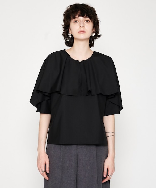 【手洗い可】前後2WAYケープブラウス